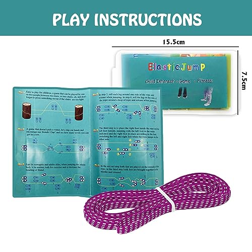 Goma elástica + Instrucciones (Libro) de Goma Saltar de 4 m de Largo I Juegos de Saltar para niños - Gomas Twist I Juegos de jardín