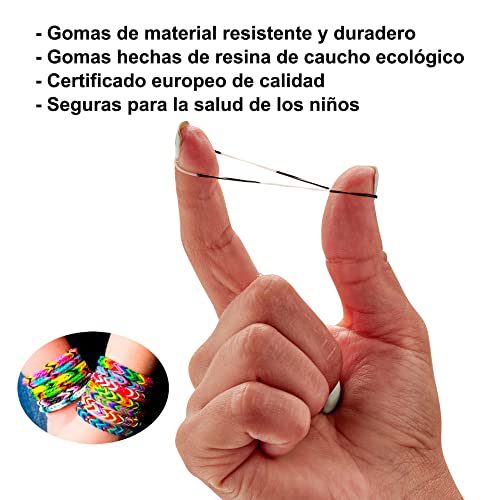 Gomas elasticas de colores para hacer pulseras, con telar-2000piezas gomitas con abalorios, para niña.