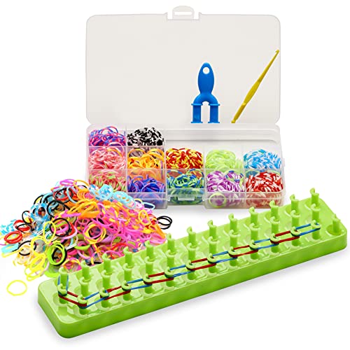 Gomas para hacer pulseras con telar- 800 gomitas con abalorios niña, elasticas colores-gomillas