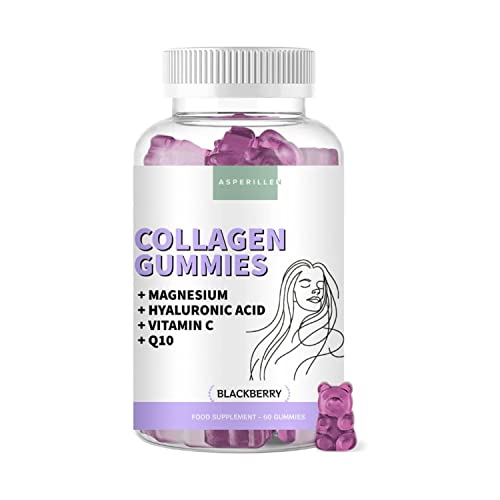 Gominolas de Colágeno Marino Hidrolizado con Magnesio + Ácido Hialurónico + Coenzima Q10 + Vitamina C - Para Piel, Pelo, Articulaciones y Huesos - Collagen Gummies - 60 Unidades