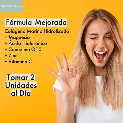 Gominolas de Colágeno Marino Hidrolizado con Magnesio + Ácido Hialurónico + Coenzima Q10 + Vitamina C - Para Piel, Pelo, Articulaciones y Huesos - Collagen Gummies - 60 Unidades