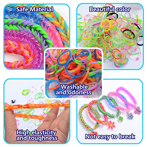 Gomitas Gomas para Hacer Pulseras 3000+ Elasticas 32Colores Kit Gomas Pulseras y Ganchos Caja Gomillas para Hacer Pulseras Aritos de Goma Elasticos Niñas Loom Bands Kit Niños Juego Bandas Joyas Pack