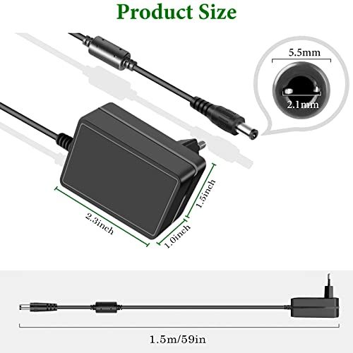 Gonine 9V 2A Fuente de alimentación Adaptador para Arduino UNO R3 Crosley Cruiser Tocadiscos portátil Schwinn Bicicleta estática elíptica 270 170 430 470 A10 Medela Bomba con Estilo