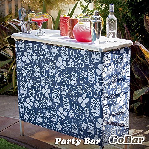 GoPong Gb-03 Mesa de Bar portátil con Estante, 15 x 39 x 36 cm (Largo x Ancho x Alto), Incluye 3 Delantales Delanteros y Bolsa de Transporte, Black