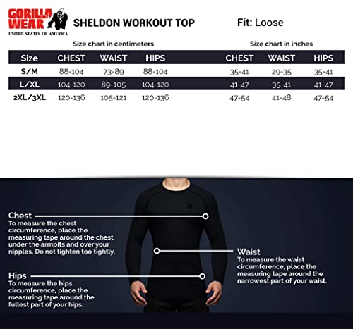 Gorilla Wear Sheldon Work out Top-Camiseta Deportiva, Black, Medium para Hombre