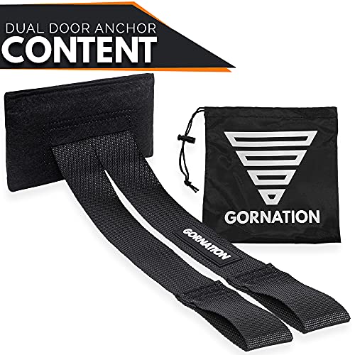 GORNATION® Doble Anclaje de Puerta | Fijación segura para Bandas de Resistencia, Bandas de Fitness, Therabands | Equipo de Entrenamiento en Casa para un efectivo Entrenamiento