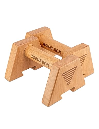 GORNATION® Paralelas de Madera Compact | Ligeras y de Madera Maciza, Entrenamiento de calistenia y Fitness | Barra de Flexiones, Paralelas