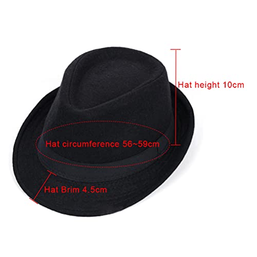 Gorra clásica de Manhattan Trilby Fedora para hombre, Negro, 7 1/8