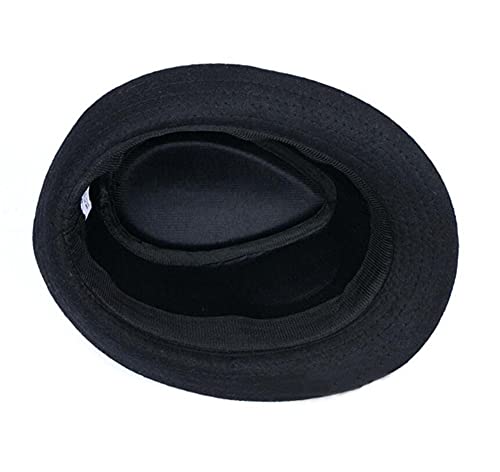 Gorra clásica de Manhattan Trilby Fedora para hombre, Negro, 7 1/8