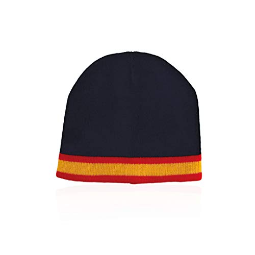 Gorro Punto con Bandera de España, Azul Marino y Blanco (Azul Bandera España)