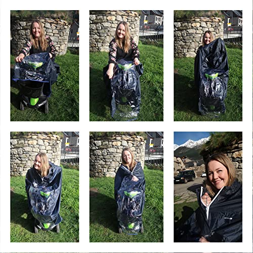 GOTITA - Poncho impermeable para silla de ruedas eléctrica/scooter - chubasquero para silla de ruedas eléctrica - diseño italiano - Talla Eléctrica/Scooter L (Azul Marino)