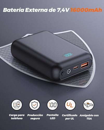 GOTOBI Chaleco Calefactable Hombre con Bateria de 16000mAh - Chaleco Calefactable con 9 Zonas de Calefacción y 3 Temperaturas Ajustables, Chaleco Calefactable para Actividades al Aire Libre