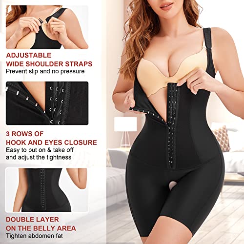 Gotoly Fajas Reductoras Mujer Abdomen Body Reductor Bodies Moldeadores Control de Barriga Levanta Glúteos Fajas Colombianas Shapewear Bodysuit (M, Negro)