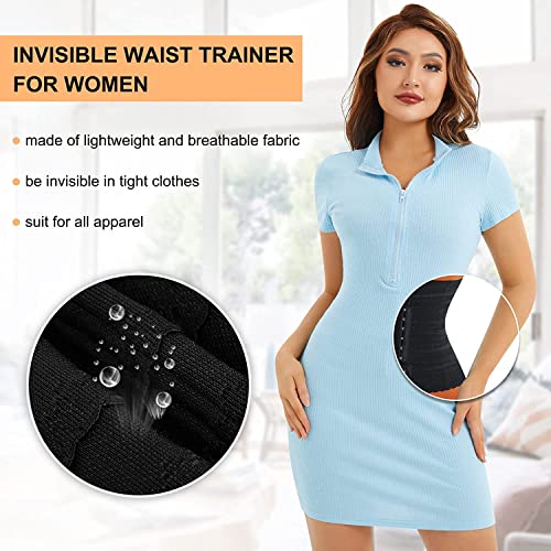 Gotoly Fajas Reductoras Mujer Abdomen Waist Trainer Corset Reductor Entrenador de Cintura Faja Moldeadora Corsé Control de Barriga (S, Negro)