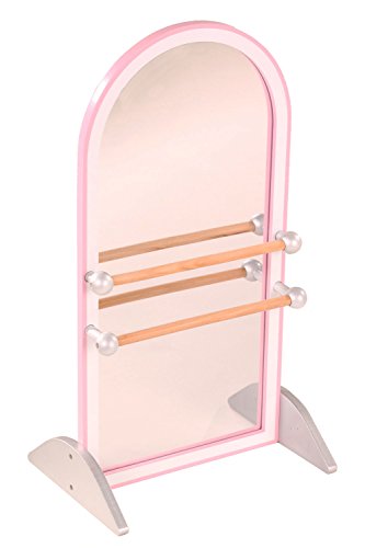 Götz 3402636 Barra de ballet para muñecas con espejo de madera – Altura total 52 cm – para muñecas de bebé y muñecas de pie de 25 – 50 cm