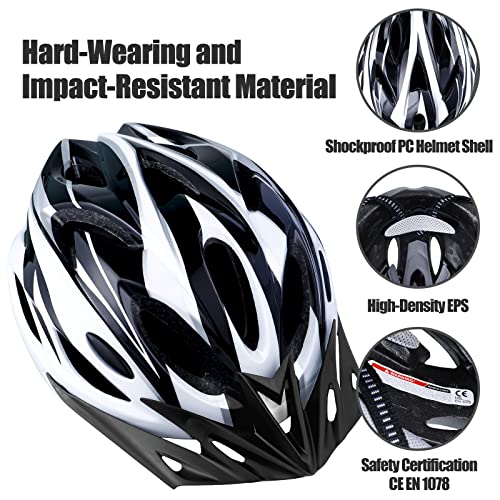 GOXIFACA Casco Bicicleta Adulto con Visera Extraíble Forro Lavable Cascos Bicicleta Montaña Ajustable para Adultos Que Montan en Montañas y Carretera (Tamaño de la Cabeza 58-62cm)