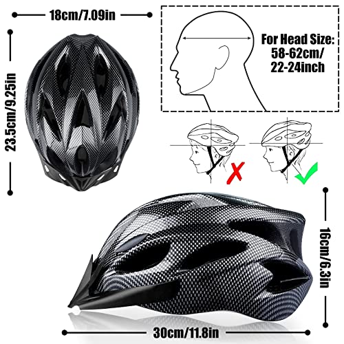 GOXIFACA Casco Bicicleta Adulto con Visera Extraíble Forro Lavable Cascos Bicicleta Montaña Ajustable para Adultos Que Montan en Montañas y Carretera (Tamaño de la Cabeza 58-62cm)