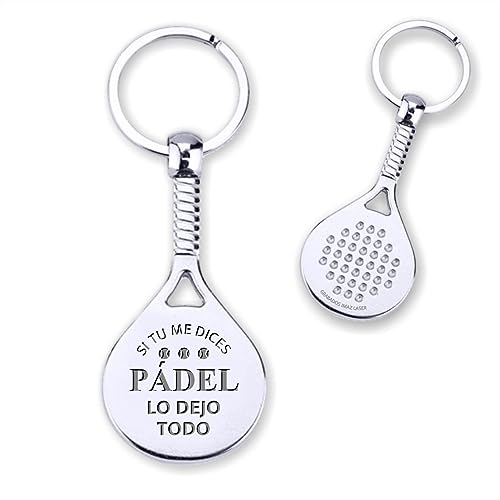 GRABADOS IMAZ LASER® - LLAVERO PALA RAQUETA PADEL MENSAJE SI TU ME DICES VEN