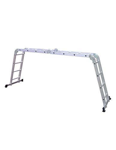 Grandmaster - Escalera De Aluminio Plegable 575cm, Multifuncional 6 En 1, Carga Máxima 150kg, Diseño Antideslizante, Tamaño Plegado 149x35x29cm