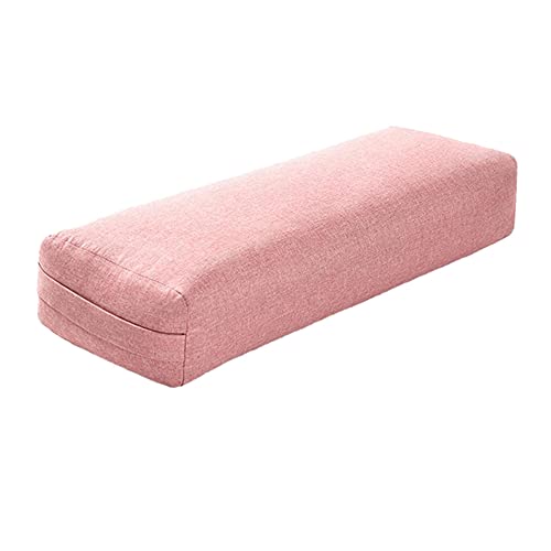 Graootoly Almohada de yoga suave lavable de poliéster rectangular portátil para yoga, almohada para dormir, suministros de fitness, rosa