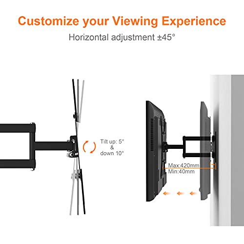 GRIFEMA GB1004 Soporte de TV Pared para TV 26-55", Girar, Inclinar, Extender y Retraer para Mejor Ángulo de Visión, Carga hasta 30kg, MAX VESA 400x400mm