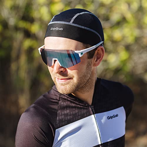 GripGrab UPF 50+ Lightweight UV-Protection Under Helmet Skull-Cap Summer Bicycle Hat Road MTB Gravel Bike Headwear, Negro, Talla única