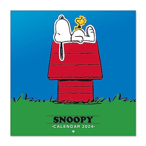 Grupo Erik Calendario 2024 pared Snoopy - Calendario pared 2024 - Planificador mensual 30x30 cm | Calendario Snoopy 2024