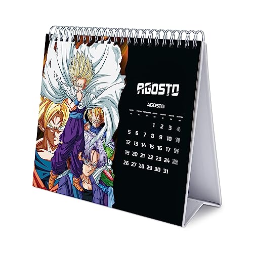 Grupo Erik Calendario 2024 sobremesa Dragon Ball - Calendario mesa 2024 con base resistente | Calendario escritorio 2024 - Calendario Dragon Ball 2024