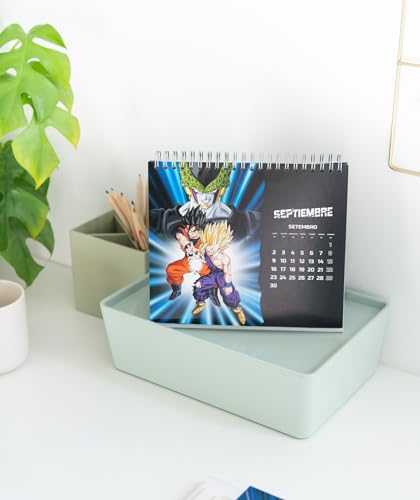 Grupo Erik Calendario 2024 sobremesa Dragon Ball - Calendario mesa 2024 con base resistente | Calendario escritorio 2024 - Calendario Dragon Ball 2024