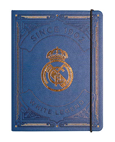 Grupo Erik Cuaderno Real Madrid - Cuaderno punteado - Cuaderno tapa durada forrado en PU │ Cuaderno de notas, cuaderno recetas, cuaderno viaje, bullet journal... - Libreta A5 / Bloc A5