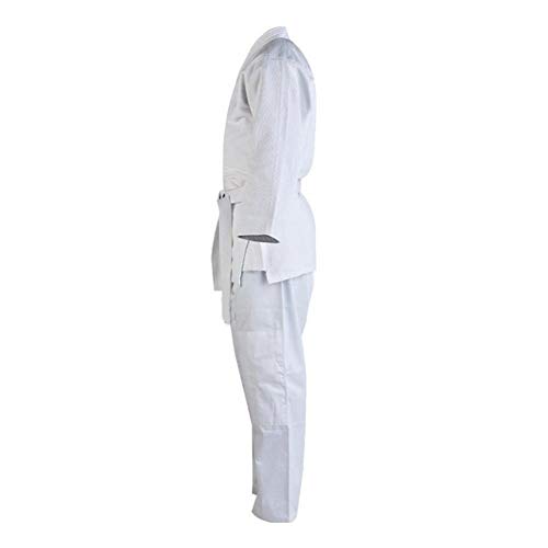 Gtagain Karate Kimono Taekwondo Dobok Traje - Unisex Adulto Niño Hombre Sudadera Suelto Conjuntos Artes Marciales Ropa Estudiante Uniform Judo Aikido Vestido con Cinturón Cuello En V Blanco