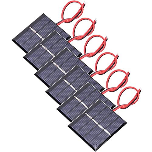 GTIWUNG 6 Piezas 3V 0.3W 65 X 48mm Micro Mini Células de Panel Solar, Energía Solar, Hogar DIY, Proyectos Científicos - Juguetes - Cargador de Batería