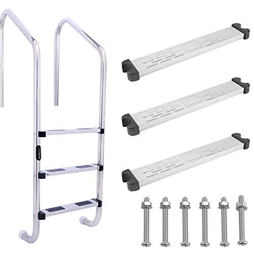 Guajave Acero Inoxidable Piscina Pedal Recambio Escalera Peldaños Peldaños Antideslizante Accesorios - 3 Piezas