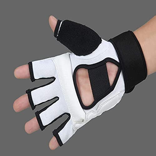 Guante de boxeo protector de pie de mano Taekwondo Grappling Karate Boxeo Sanda Equipo de protección de mano Guantelete Mitones de cuero Medio dedo Niños Adultos Unisex Regalos