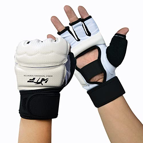 Guante de boxeo protector de pie de mano Taekwondo Grappling Karate Boxeo Sanda Equipo de protección de mano Guantelete Mitones de cuero Medio dedo Niños Adultos Unisex Regalos