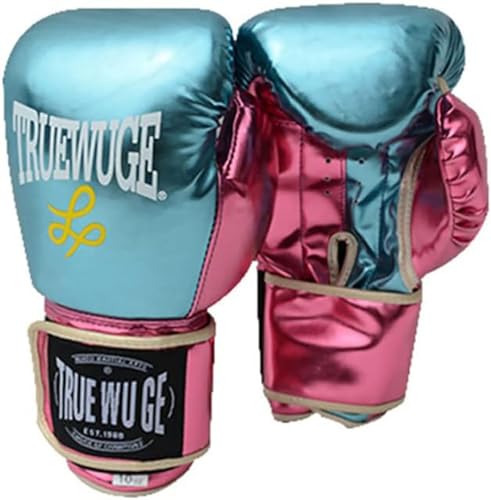 Guantes de Boxeo, Guantes de Entrenamiento para Hombres y Mujeres, Guantes de Lucha de Cuero de Alta Gama para Adultos, protección de muñeca, Regalo Rosa,6oz