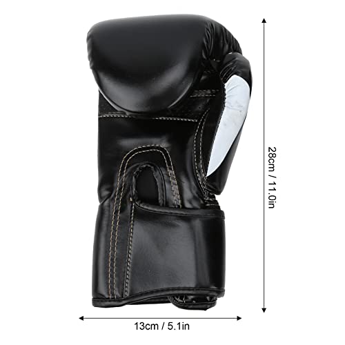 Guantes De Boxeo Para Adultos, Guantes De Ejercicio De Kickboxing Para Entrenamiento De Perforación De Esponja Suave Y Transpirable Guantes De Saco De Boxeo Negros Para Saco De Boxeo Sparring Muay Tha