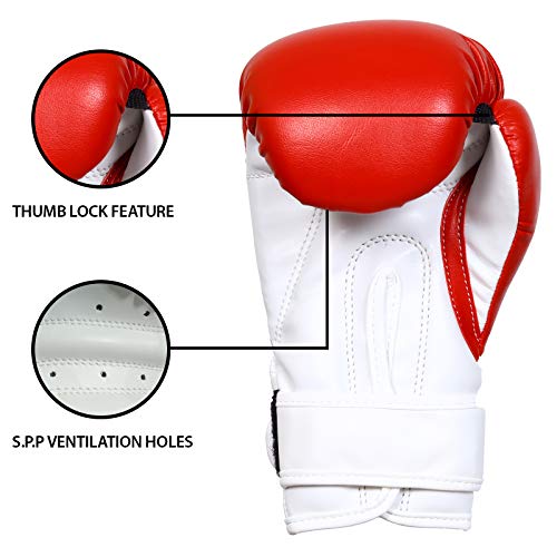 Guantes de boxeo para niños para artes marciales, guantes de entrenamiento de artes marciales mixtas, guantes de boxeo para niños y niñas (rojo, 4 onzas)