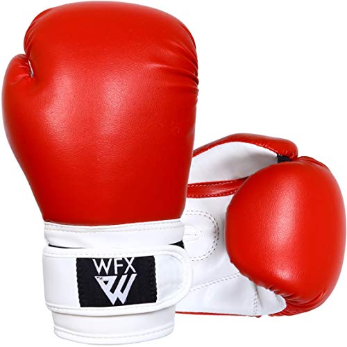 Guantes de boxeo para niños para artes marciales, guantes de entrenamiento de artes marciales mixtas, guantes de boxeo para niños y niñas (rojo, 4 onzas)