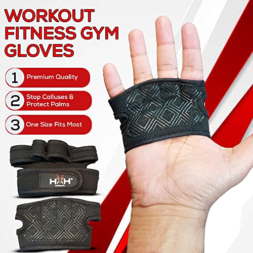 Guantes de Gimnasia para Hombres y Mujeres de HMH Deportes Guantes de Entrenamiento Crossfit para Levantamiento de Pesas, protección de Palma y empuñaduras Extra Antideslizantes con muñequera