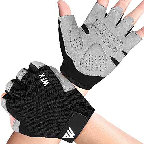 Guantes de Gimnasio de Entrenamiento de Fitness Antideslizantes Que absorben los Golpes, Guantes de Levantamiento de Pesas, Agarre Acolchado, Transpirable, sin Dedos, Soporte para Hombres y Mujeres