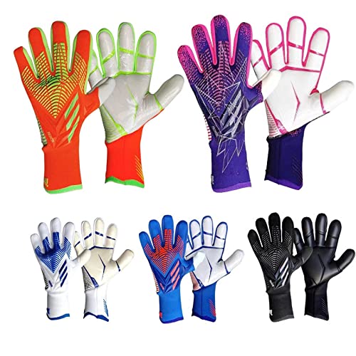 Guantes de portero para niños, guantes de portero con alto nivel de agarre y protección para los dedos, material de látex antideslizante resistente al desgaste, adultos, niños 10yardas Rojoynegro