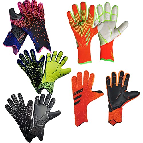 Guantes de portero para niños, guantes de portero con alto nivel de agarre y protección para los dedos, material de látex antideslizante resistente al desgaste, adultos, niños 10yardas Rojoynegro