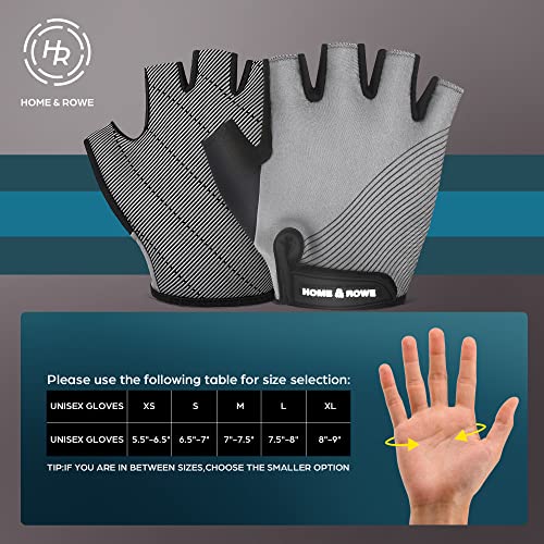 Guantes de remo sin dedos, perfectos para máquina de remo, bicicleta de ejercicio, levantamiento de pesas, ciclismo, guantes de entrenamiento para hombres y mujeres, S (se adapta a 7 a 7.5 pulgadas)