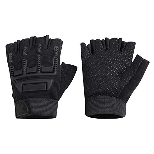 Guantes deportivos para niños con medio dedo, transpirables y antideslizantes, guantes de ciclismo a prueba de golpes, guantes sin dedos, para montar en motocicleta, ciclismo, fitness, protección UV