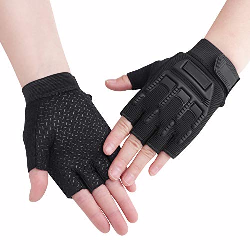 Guantes deportivos para niños con medio dedo, transpirables y antideslizantes, guantes de ciclismo a prueba de golpes, guantes sin dedos, para montar en motocicleta, ciclismo, fitness, protección UV