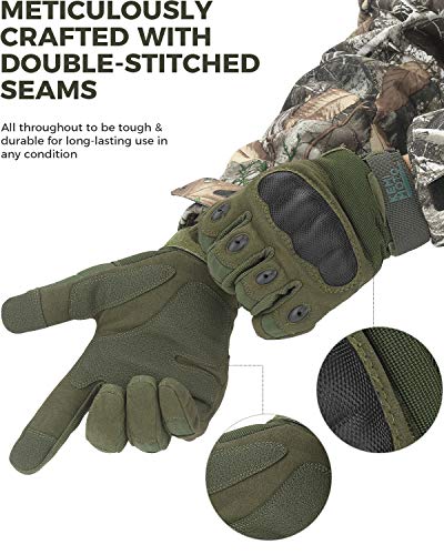 Guantes Tácticos Militares, Guantes Moto Hombre,Guantes de Pantalla Táctil con Duro Proteccion, Guantes Airsoft Dedo Completo Antideslizante para MTB ATV Escalada Paintball Motocross Bicicleta MTB