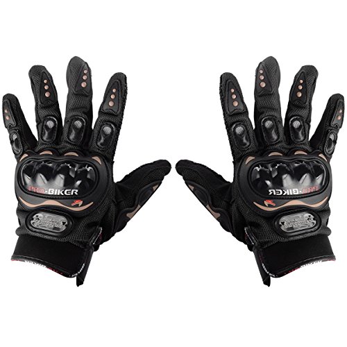 Guantes Talla M para Moto con PROTECCIÓN Baratos Motocross Motocicleta Quad Enduro (Azul)