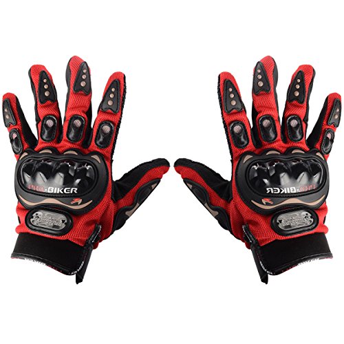 Guantes Talla XL para Moto con PROTECCIÓN Baratos Motocross Motocicleta Quad Enduro XL (Rojo)