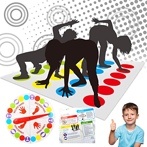 GUBOOM Twister Juegos Suelo, Niños Juego de Fiesta, Juego de Equilibrio Divertido, Juego Equipo de Familiar, Twister Juego Ejercicio Equilibrio y flexibilidad para niños y Adultos